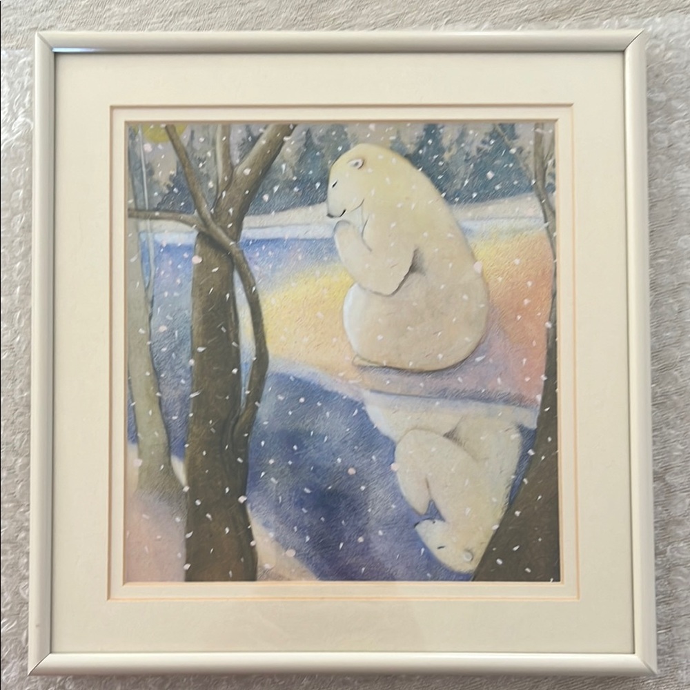 Framed Winter Polar Bear Art Print